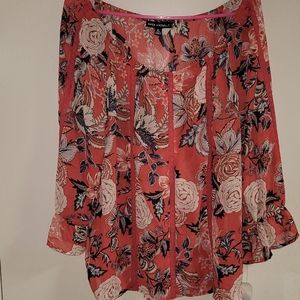 Sara Michelle red almost coral 3/4 sleeve